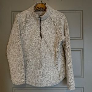 Cozy Sherpa Cream Medium Fuzzy Pullover Coat